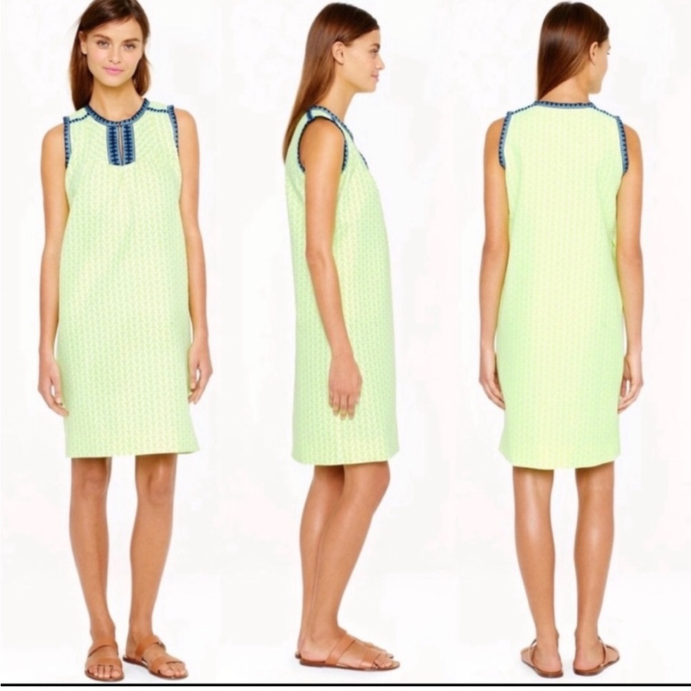 J. Crew Women's Neon Arrow Print
Shift Dress Sleeveless Yellow Blue, Size 00
